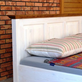 Wybielające wezgłowie Łóżka AC- łóżko rustykalne,postarzane,Łóżko woskowane